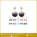 Rhinestone Double Crystal Disco Ball Shamballa Earring Studs